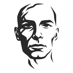 Focused Intensity: A striking monochrome portrait captures the essence of a person with intense focus. Every line and shadow is used to reveal inner strength, determination, and depth of character.