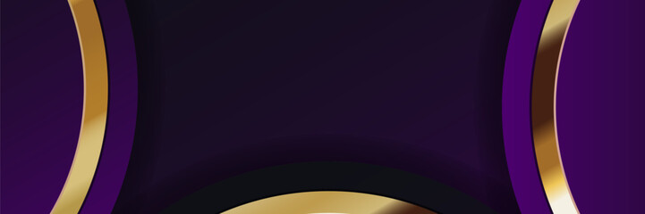 Abstract Background with Layered Gold and Purple Design Elements