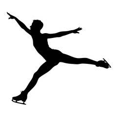 Figure Skater Silhouette: A dynamic silhouette of a figure skater executing a graceful spin on ice, capturing the beauty and power of this athletic discipline.
