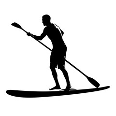 Man Paddle Boarding Silhouette