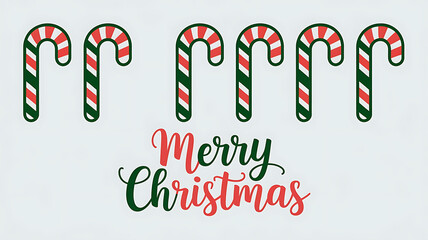Obraz premium Christmas candy cane graphic with Merry Christmas lettering Modern festive and minimalist design