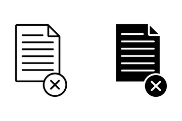 A file or document icon on with background. Vector set of icons in line, black and line styles isolated.