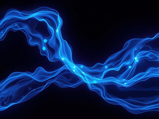 Fototapeta premium abstract blue waves on a dark background