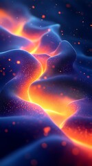 A vibrant, abstract composition depGlowing Blue and Orange Light Waves Against a Dark Background

icting flowing waves of blue and orange light, resembling molten lava amidst a dark backdrop.