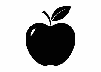 Green Apple Vector Illustration on Black Background