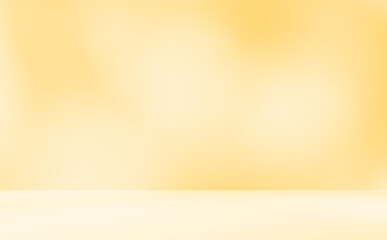 Empty yellow cream beige orange yellow golden room studio with shadow of leaves bokeh for product presentation. Autumn background. Summer tropical backdrop. Cosmetic showroom. © Maliflower73