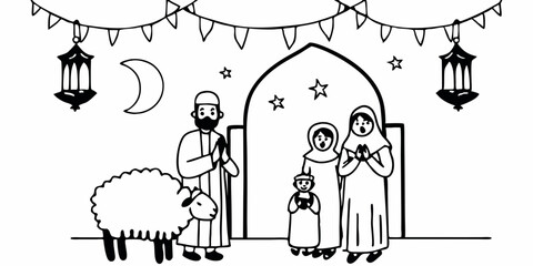 vector gradient eid al adha illustration