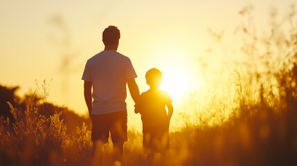 Golden Moments: Parent and Child in the Sunset