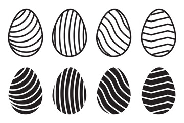 Set of easter eggs flat design on transparent background. EPS 10