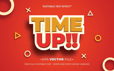 Time Up Game 3d text effect editable vector