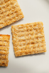 crackers on a white background