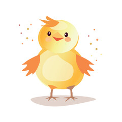 Cute farm animal.Funny chicken, cartoon character vector illustration on white baqckground for card invitation