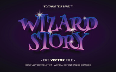 Wizard Story 3d text effect editable game title style