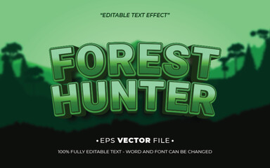 Forest Hunter 3d text effect editable game title style