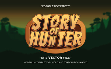 Story of Hunter 3d text effect editable game title style