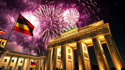 German Unity Day with national celebrations and fireworks on October 3rd