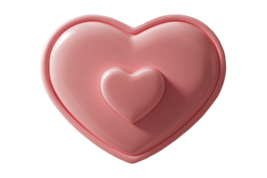 3D pink heart envelope icon featuring a minimalist design with a small heart Isolated on transparent background
