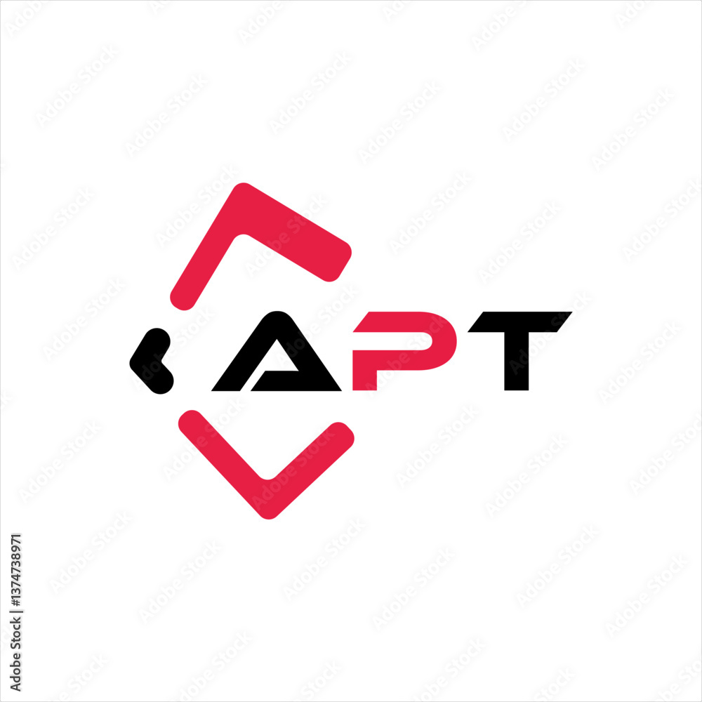 Fototapete apt creative minimalist letter logo. apt unique vector initials alphabet letter logo design