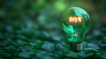 A green lightbulb symbolizing innovation, creativity, and eco-friendly solutions, set against a clean, modern background to highlight sustainability and new ideas.

