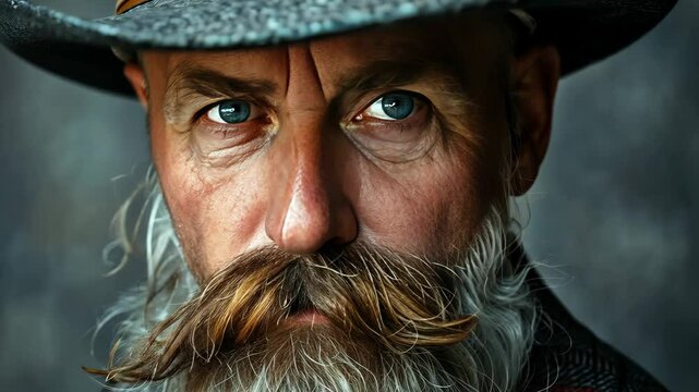 Portrait of a man with a distinguished beard and vintage attire
