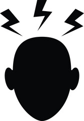 Stress, Stressed Person Icon Symbol