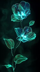 Nature meets neon a radiant flower with bioluminescent glow picture