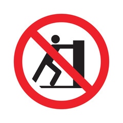 No pushing sign