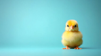 Fototapeta premium A fluffy baby chicken sits inside a broken eggshell symbolizing new beginnings innocence and potential The modern aesthetic highlights fresh starts growth and the cycle of life