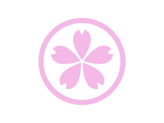 Fototapeta premium 桜の花円型アイコン