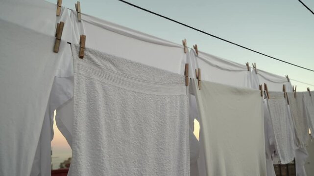 clothes drying on a clothesline