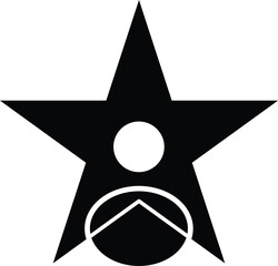 Star profile person Icon. Symbol isolated white background. black design in trendy style. flat
