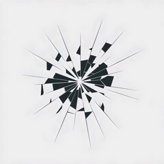 Obraz premium Shattered glass effect with directional break pattern on white background – Perfect for tech branding, innovation themes, and AI-powered solutions.