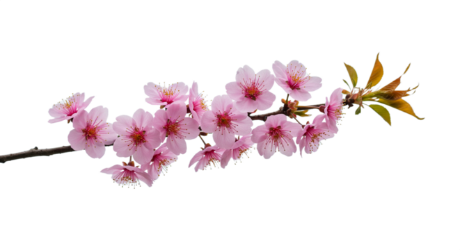  孤立したサクラの枝