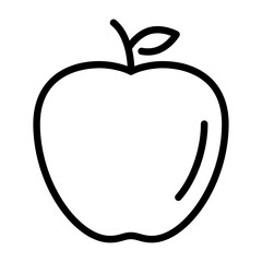 Apple Fruit outline icon. Apple Fruit black line illustration.