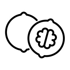 Obraz premium Walnut outline icon. Walnut black line illustration.