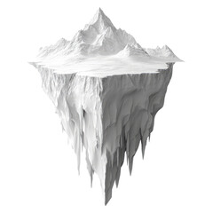 Obraz premium A solitary, snow-capped mountain peak, a majestic island adrift in a sea of white, a breathtaking isolated landscape rendered in stark monochrome.