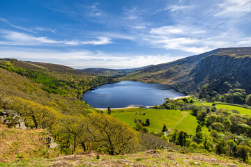 Lake Lough Tay in the Wicklow Mountains Ireland	