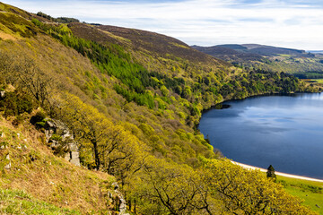 Lake Lough Tay in the Wicklow Mountains Ireland	