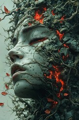 face of a man statue..