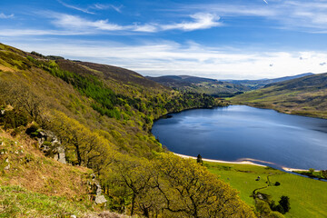 Lake Lough Tay in the Wicklow Mountains Ireland	
