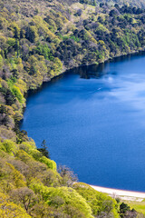 Lake Lough Tay in the Wicklow Mountains Ireland	