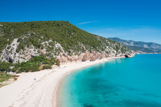 Aerial view to Cala Luna beach, Dorgali, Baunei, Nuoro, Sardinia, Italy