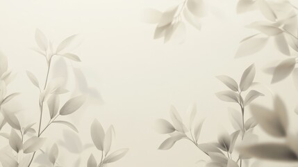 Fototapeta premium Elegant ivory botanical arrangement featuring delicate leaves and subtle textures, Background creating a serene and organic aesthetic, perfect for minimalist design projects