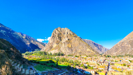 ANCIENT INCA FORTRESS OF OLLANTAYTAMBO, SACRED VALLEY, PERU