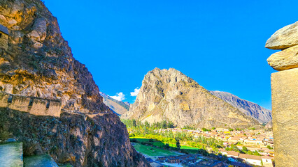 ANCIENT INCA FORTRESS OF OLLANTAYTAMBO, SACRED VALLEY, PERU