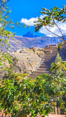 ANCIENT INCA TERRACES IN OLLANTAYTAMBO, SACRED VALLEY, PERU