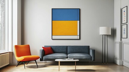 Modern Art Inspired Living Room suitable for website background
