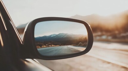 Car Mirror Scenic Mountain Road