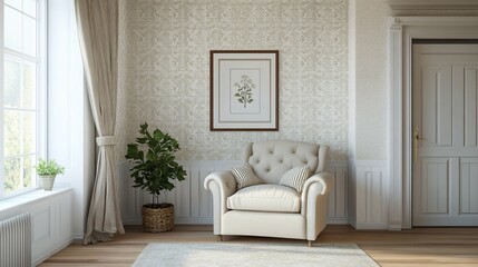 Elegant Living Room Setting suitable for professional presentation