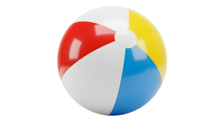 Colorful Beach Ball Isolated on White Background for Summertime Fun